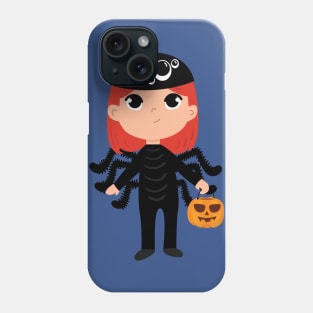 Happy Halloween Kid dressed as spider Phone Case