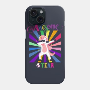 4th Birthday Unicorn Phone Case