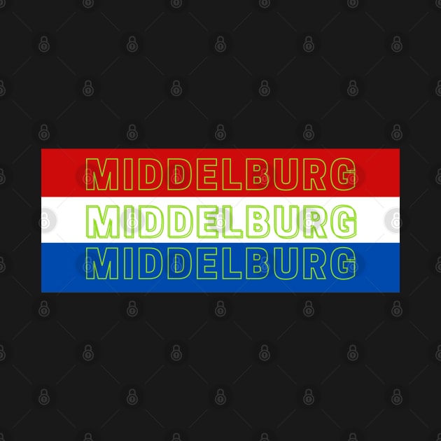 Middelburg City in Netherlands Flag Colors Stripes by aybe7elf