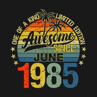 Vintage 37 Years Old June 1985 Decorations 37th Birthday T-Shirt