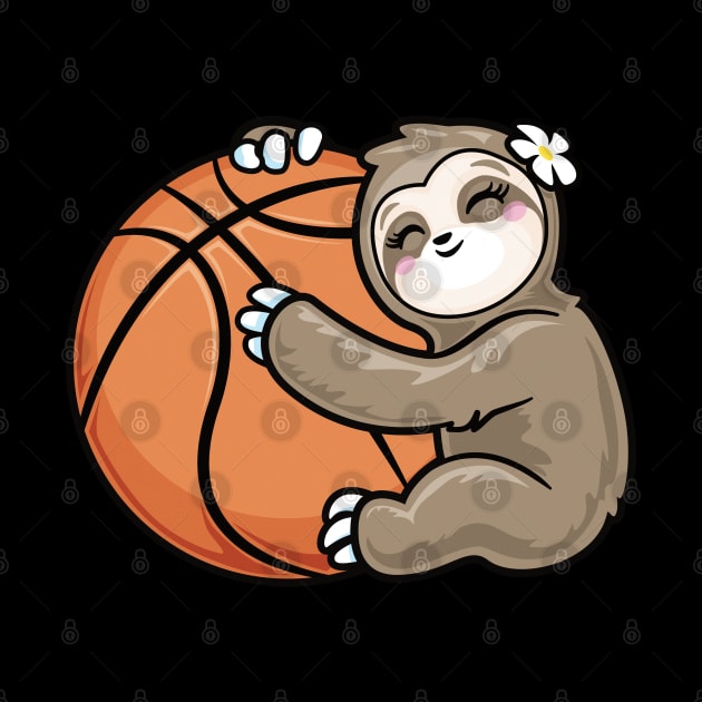 Cute Girl Sloth Basketball by PnJ