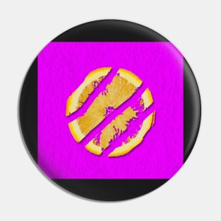 Broken lemon on fluorescent pink background Pin