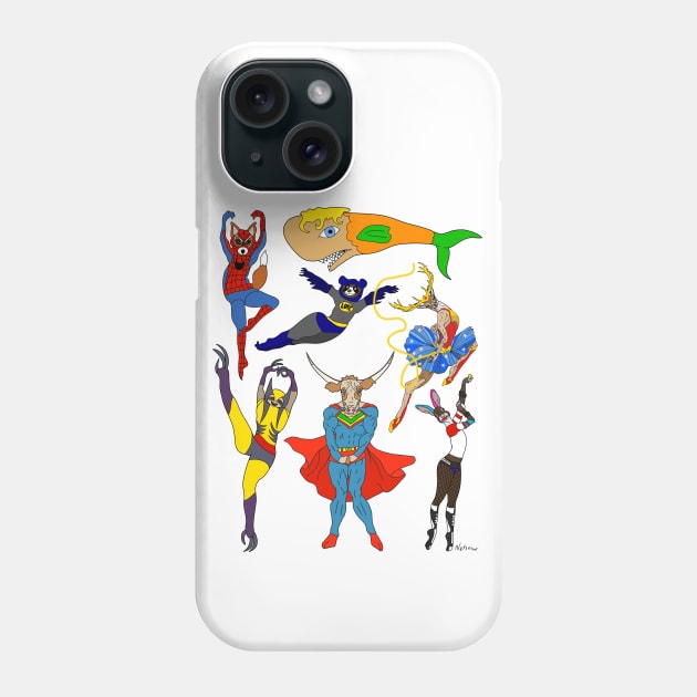 Superhero Animals Phone Case by notsniwart