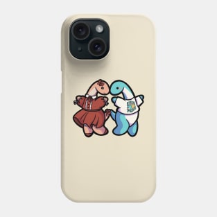 hugadino cute dinosaur couple longneck Phone Case