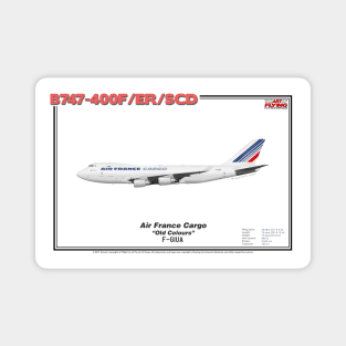 Boeing B747-400F/ER/SCD - Air France Cargo "Old Colours" (Art Print) Magnet