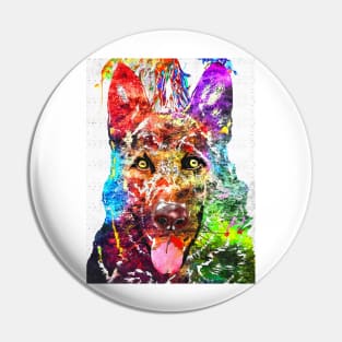 German Shepherd Alsatian Grunge Pin