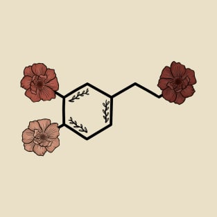 Floral Dopamine Molecule T-Shirt