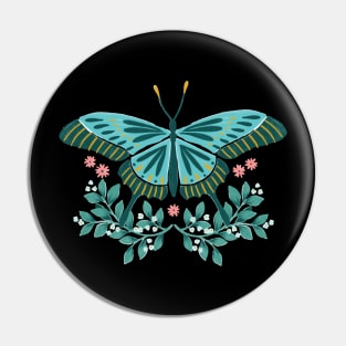 Cyan Butterfly Pin