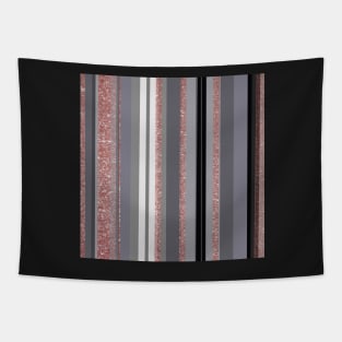 Rose gold & Grey stripes Tapestry