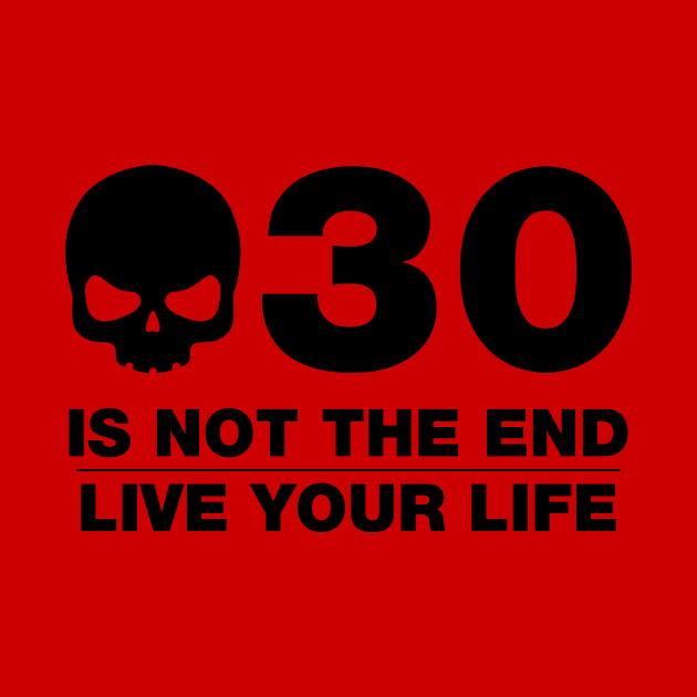 30 Is Not The End - Birthday Shirt (Black Text) by DesignTrap