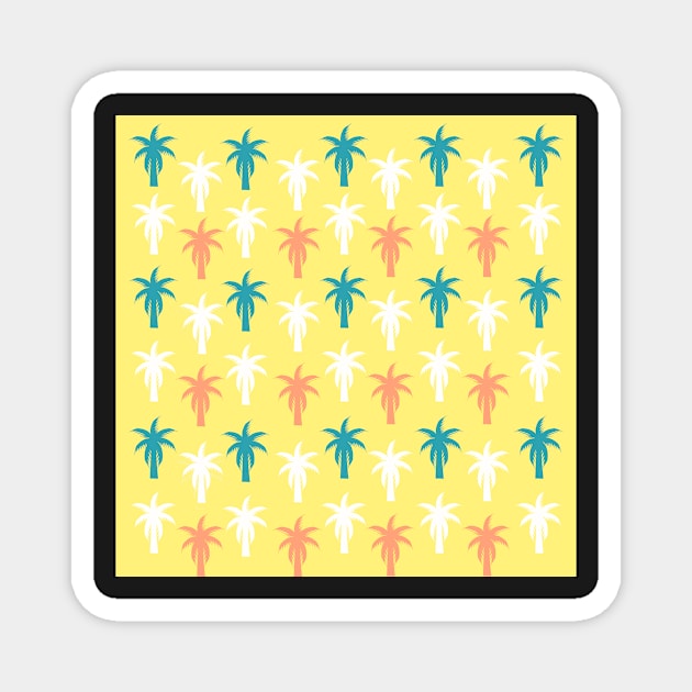 Palm trees in yellow Magnet by cocodes