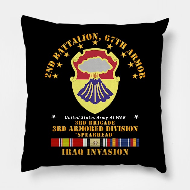 2nd Bn 67th Armor -  3rd AR Div - Invasion w IRAQ SVC Pillow by twix123844