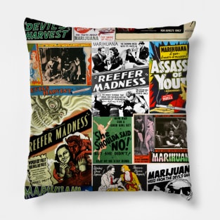 Vintage film posters - anti marijuana propaganda collage Pillow