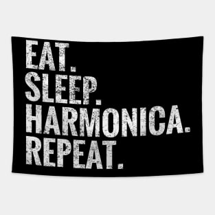 Eat Sleep Harmonica Repeat Tapestry