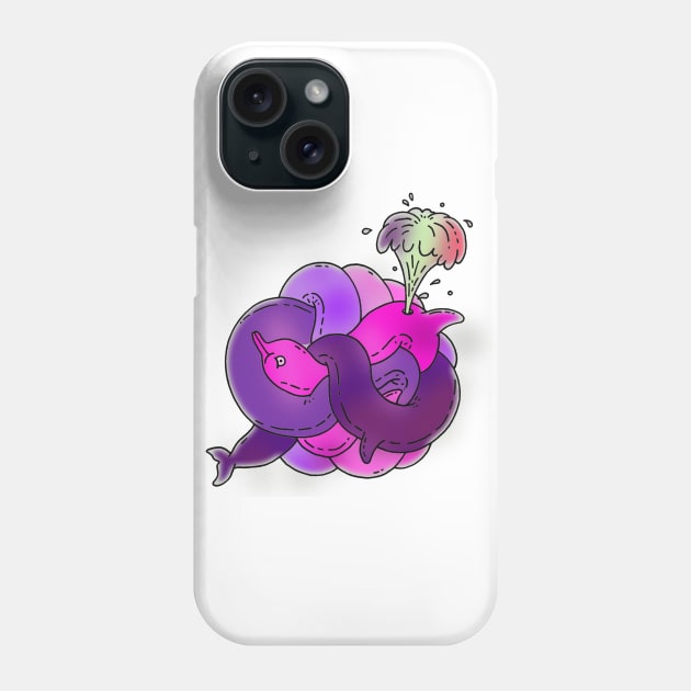 Purple Pink Dolphin Phone Case by patsyhanson