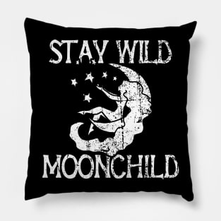 Vintage stay wild moon child Pillow