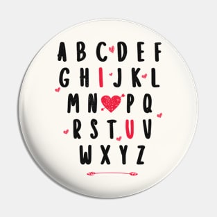 Alphabet ABCD I Love U | Valentine's Day Couple Pin