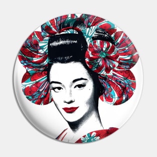 geiko - Japanese geisha girl vintage Pin