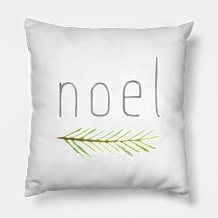 Merry Christmas Noel with Spruce Branch Pillow