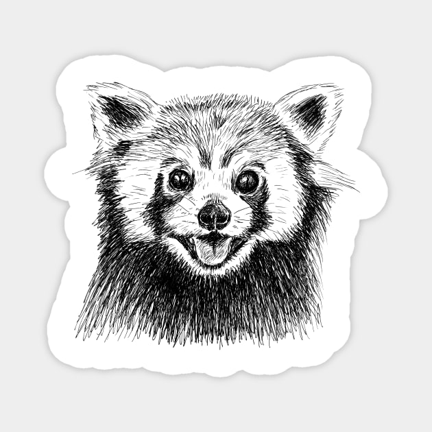 Red Panda Print Magnet by rachelsfinelines