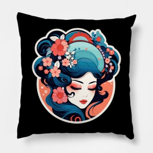 Geisha Illustration Pillow