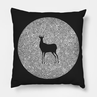 Deer Silhouette Design, Line Art Deer Animal Pillow