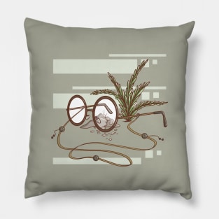 Glasses with Plants Pillow