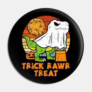 Trick Rawr Treat Dino Ghost T-rex Halloween Pin