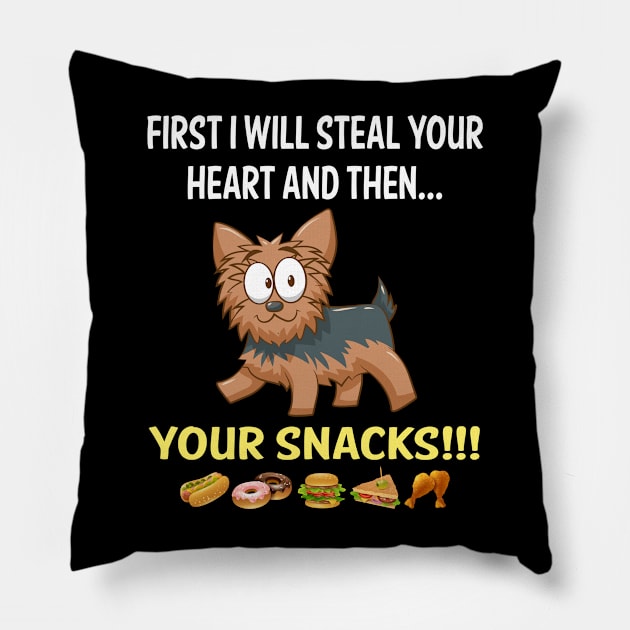 Steal Heart Yorkshire Terrier 24 Pillow by blakelan128