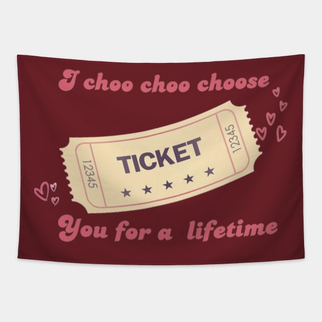 i choo choo choose you / valentine Tapestry by Alexander S.