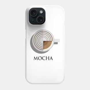 Hot mocha coffee cup top view in flat design style Phone Case