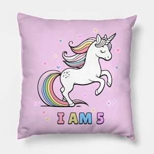 Magical Unicorn Fifth Birthday T-Shirt – Perfect Kids' Party Gif Pillow