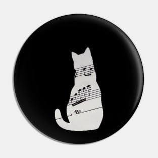 Cat in music sheet Pin