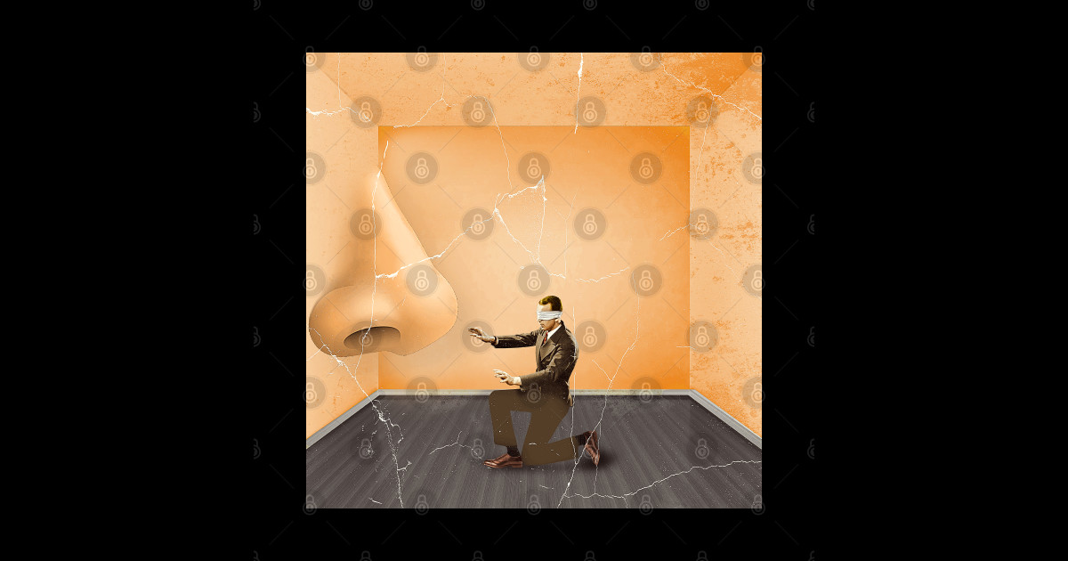 Nose Room Surrealism Art Sticker TeePublic