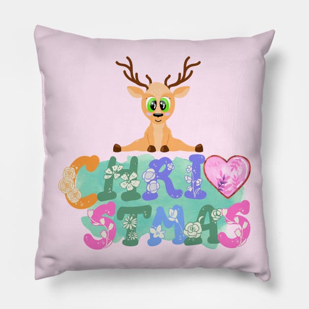 Cute Christmas deer Pillow by O.M design