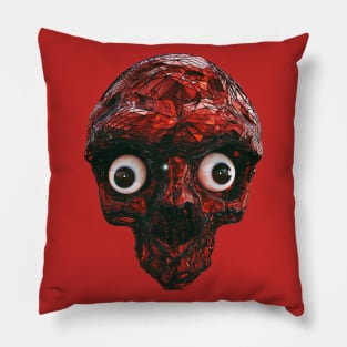 BOO BOO RED SKULL WITH EYES Pillow