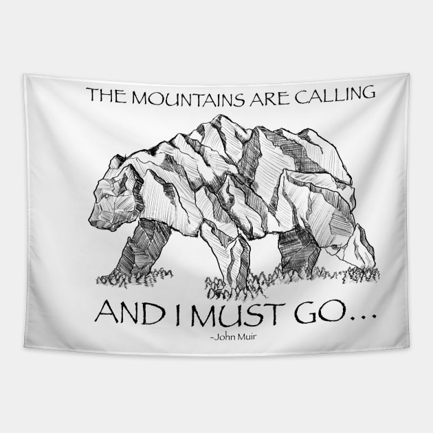 Sacred Bear Peaks Tapestry by Mainahste