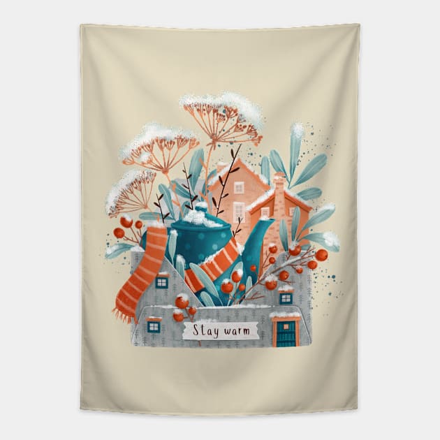 Stay warm Tapestry by Elena Amo