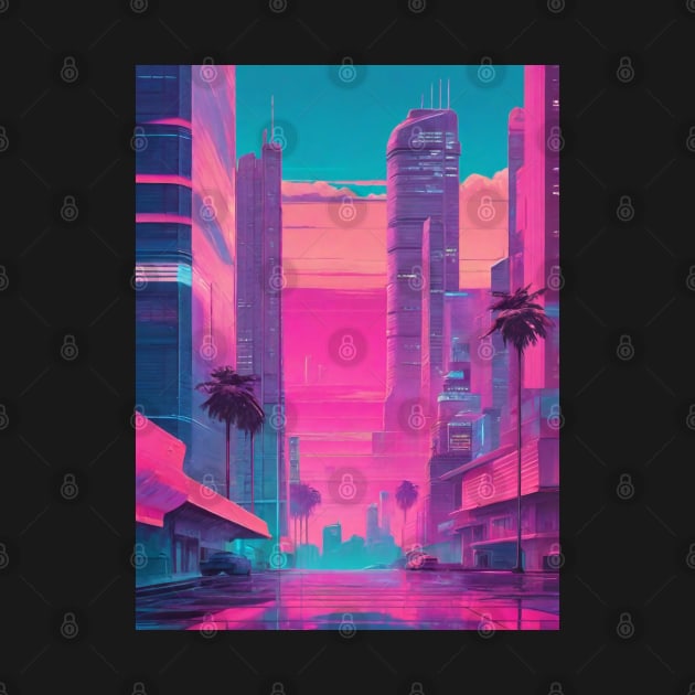 Vaporwave city aesthetic by Spaceboyishere