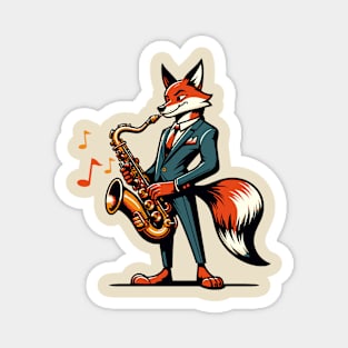 Fox with saxophone Magnet