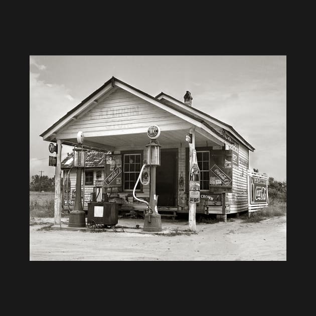 Country Filling Station, 1939. Vintage Photo by historyphoto