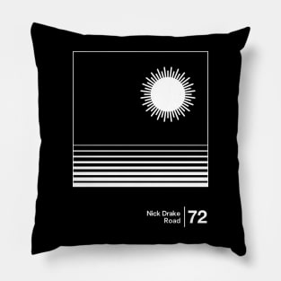 Nick Drake - Road / Minimalist Style Graphic Artwork Pillow