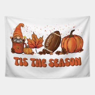 Tis The Season Football Fall Season Coffee Autumn Thanksgiving Tapestry