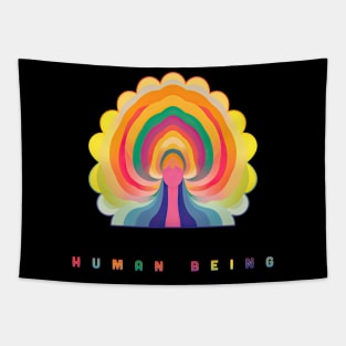 Human Being Pride Month Flower Tapestry