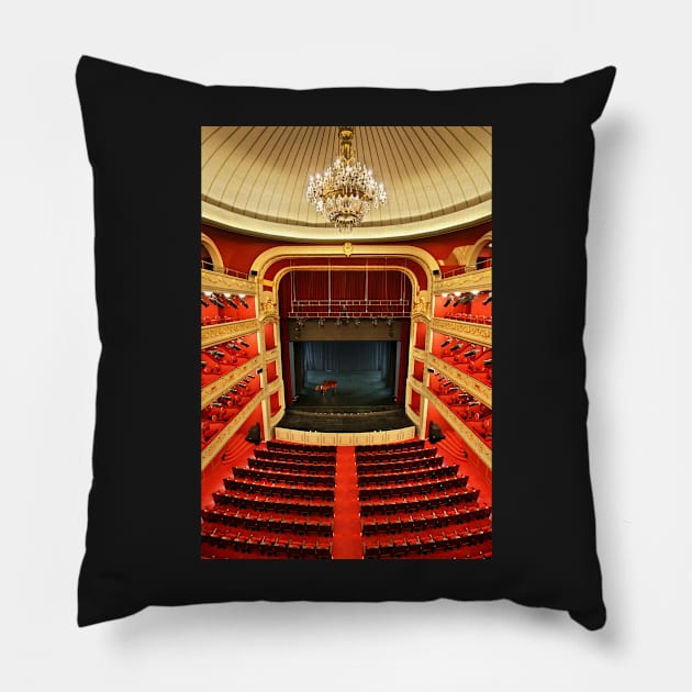 The Municipal Theater of Piraeus Pillow by Cretense72