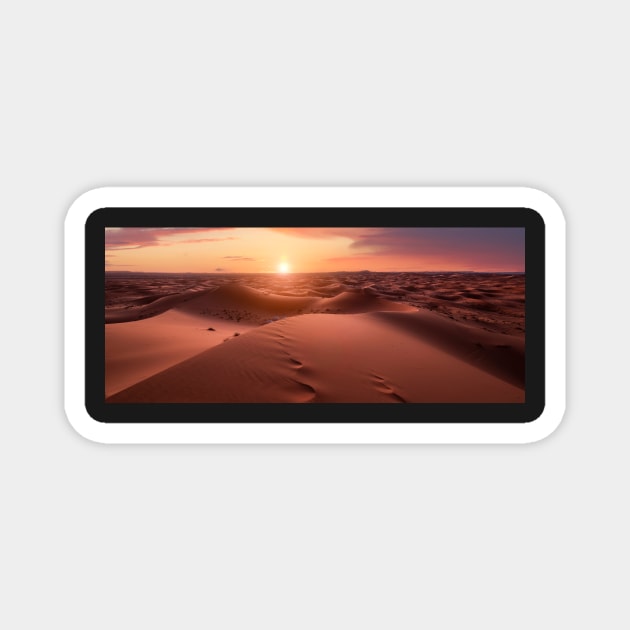 Sahara desert at sunset Magnet by mitzobs