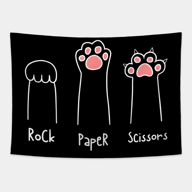 Cat: Rock, Paper, Scissors Tapestry by FreshIdea8