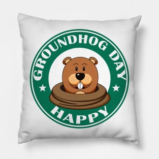 Happy Groundhog Day Pillow