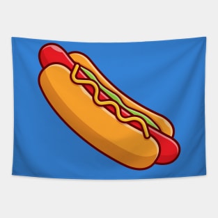 Hotdog Cartoon Vector Icon Illustration (18) Tapestry