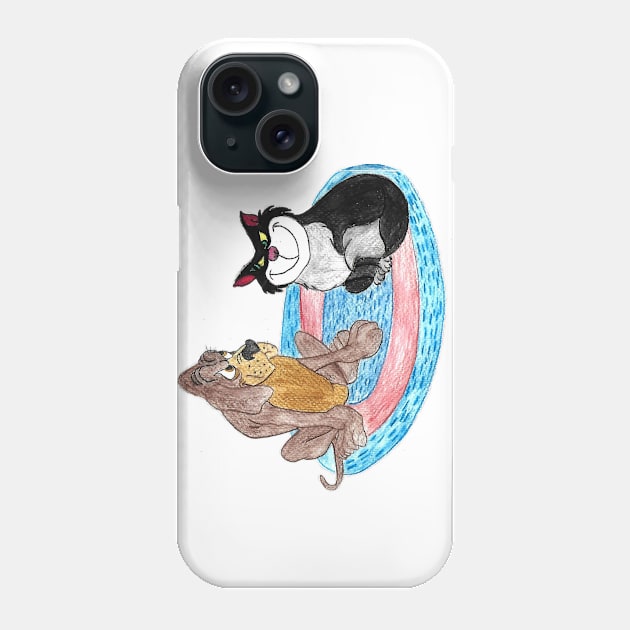 Dog Cat watercolour illustration for children Phone Case by Le petit fennec